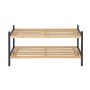 Relaxdays Schuhregal aus Bambus mit 2 Ebenen, natur und schwarz, ca. 33x70x26cm.