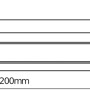 Skizze der Osram LED Unterbauleuchte Linear Mobile USB mit Maßen 20x5x2,2 cm.
