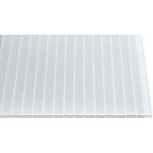 Weiße, opale Acryl Hohlkammerplatte, 16 mm stark, für Kunststoffbedachung.