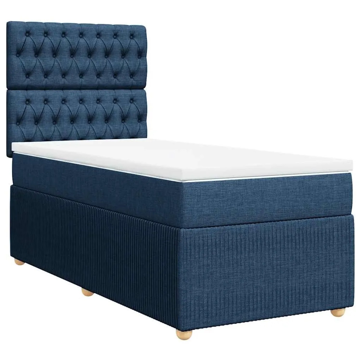 vidaXL Boxspringbett mit Matratze Blau 100x200 cm Stoff 3294280 günstig online kaufen