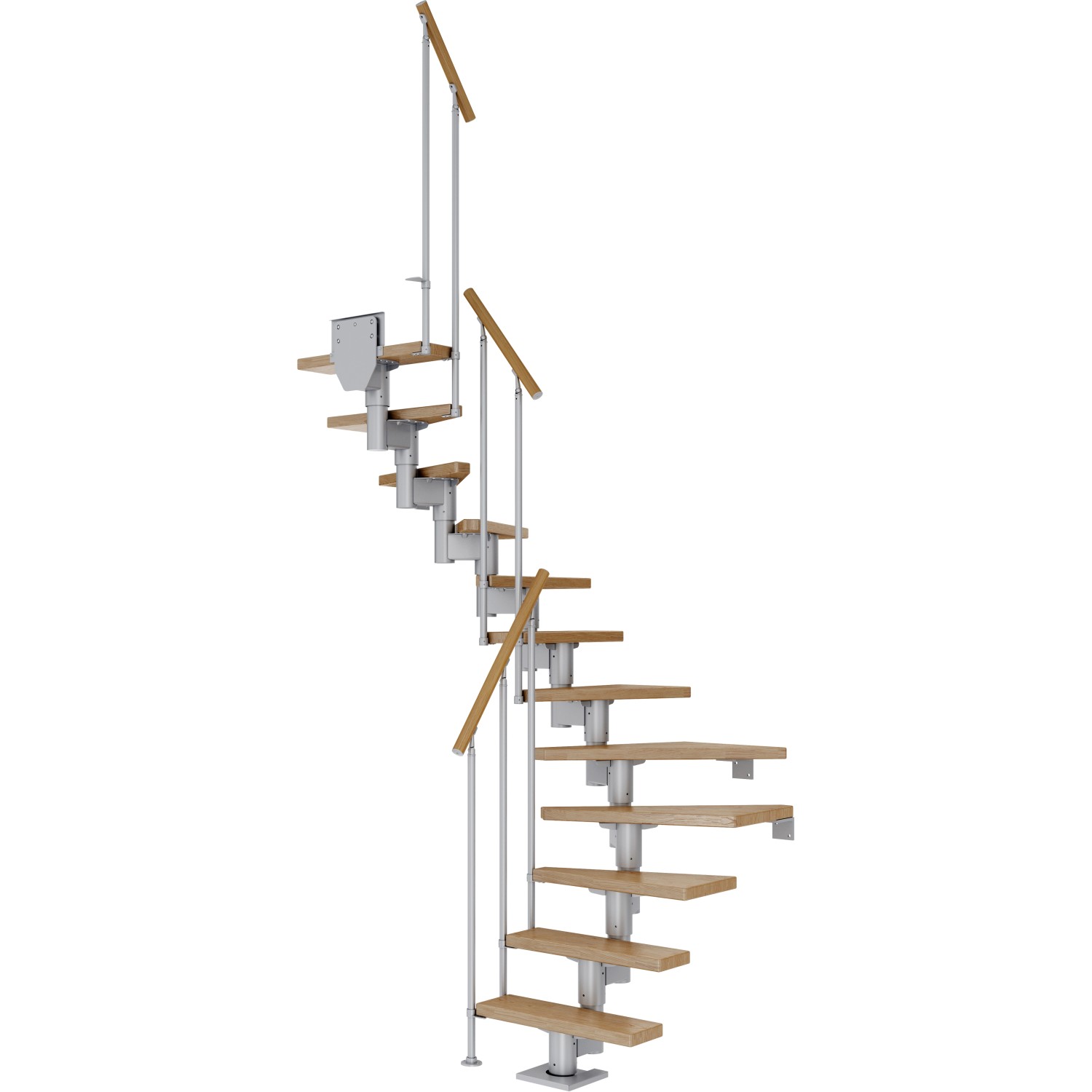 Dolle Mittelholmtreppe Dublin Eiche Perlgrau GH bis 337 cm 1/2 Gewendelt 75 günstig online kaufen