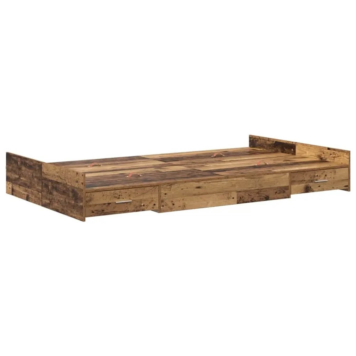 vidaXL Stauraumbett Altholz 120 x 200 cm Holzwerkstoff 3335307 günstig online kaufen