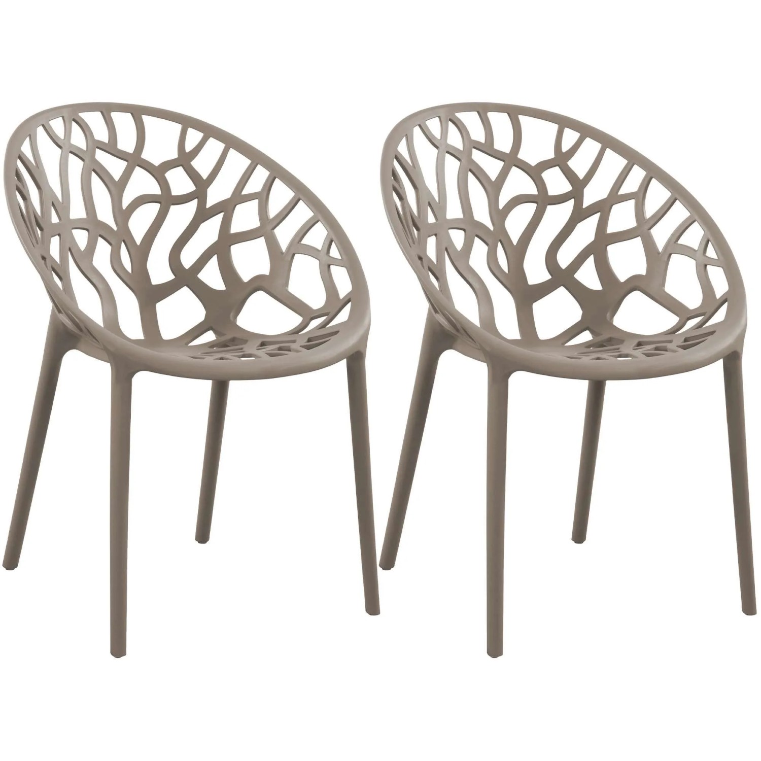 CLP 2er Set Gartenstühle Hope Taupe