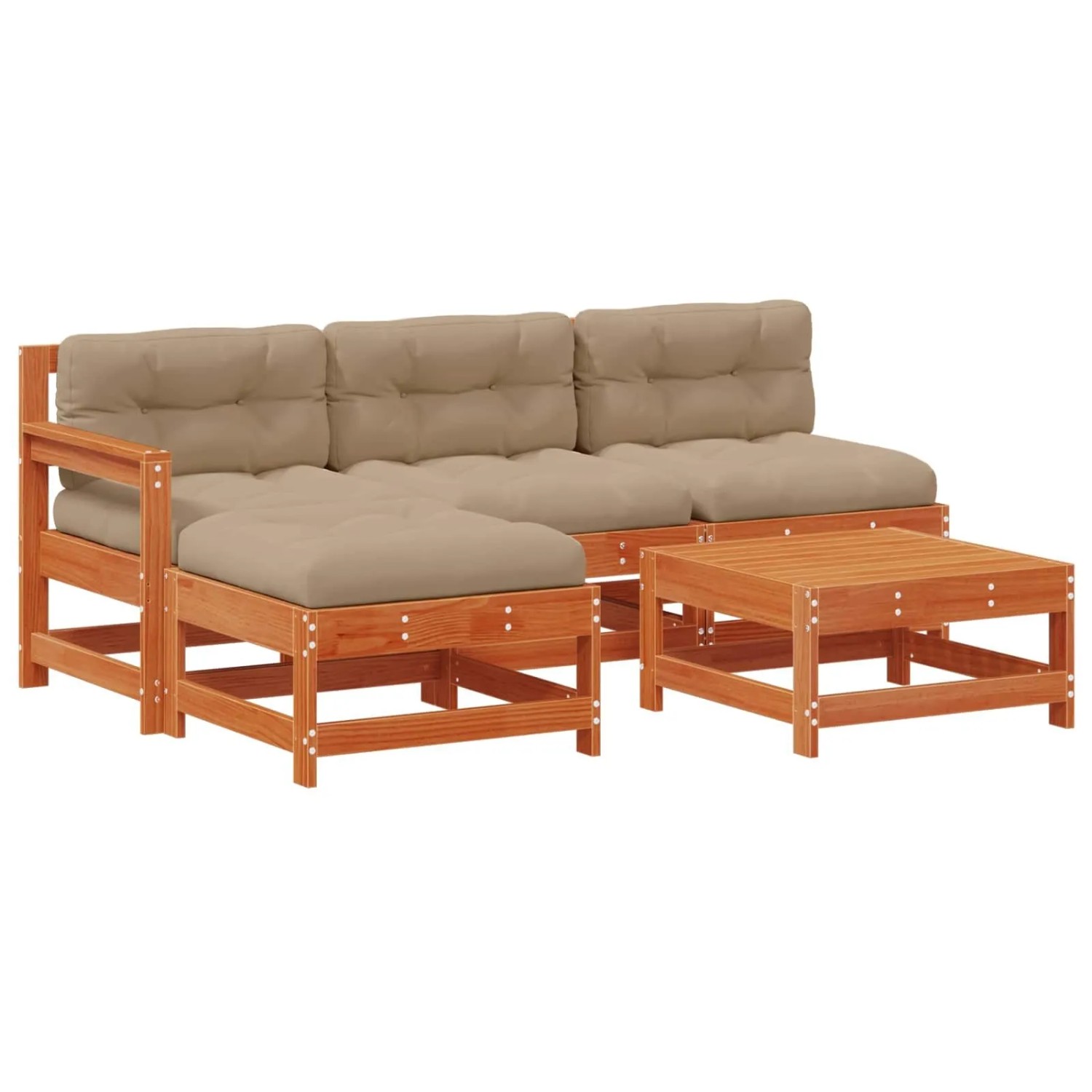 vidaXL Garten-Lounge-Set 5 Stk Wachsboden Kiefer Massives Kiefernholz 3418112