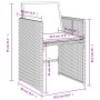 Detailansicht Gartenstuhl der vidaXL Essgruppe, schwarzes Poly Rattan mit Maßen.
