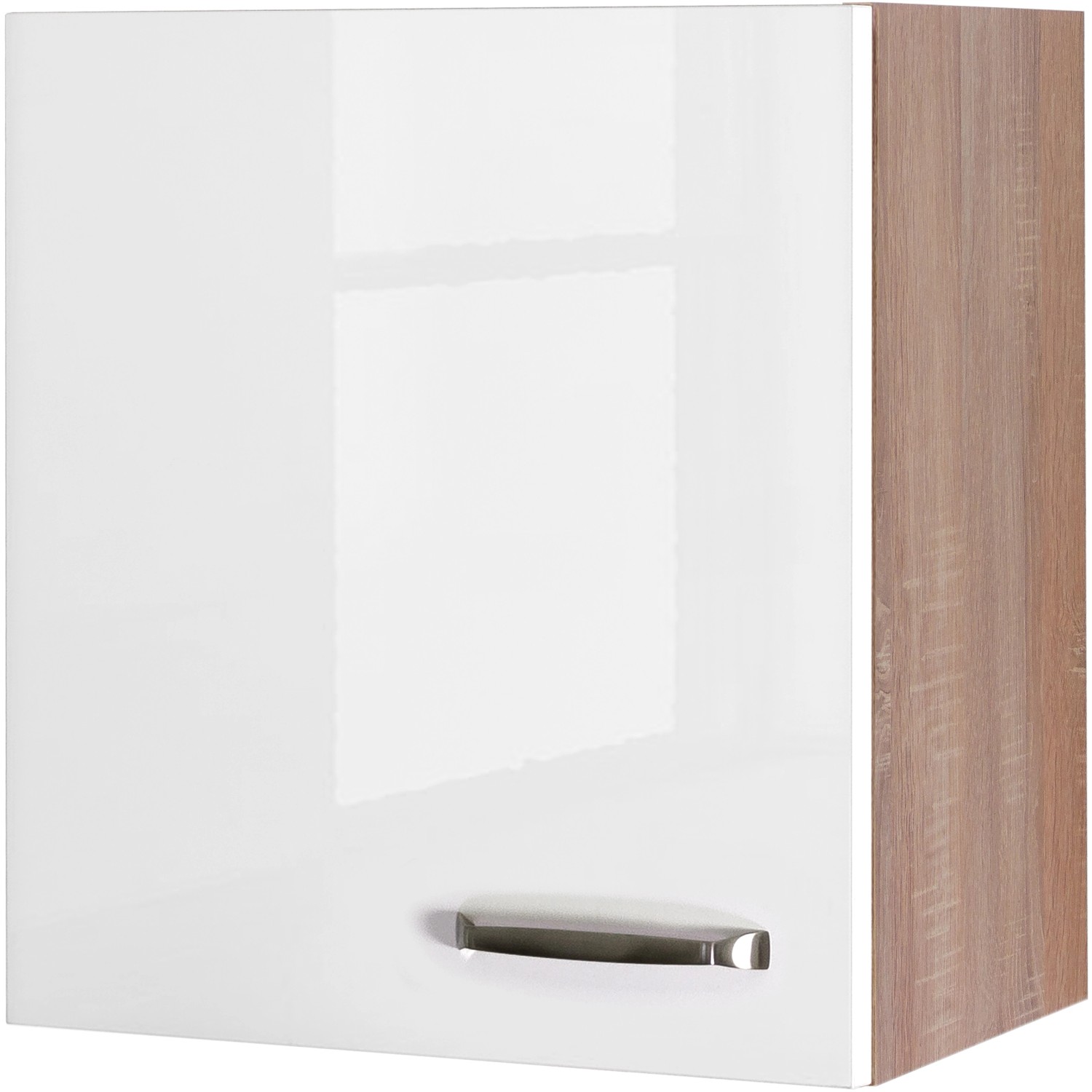 Flex-Well Exclusiv Oberschrank Valero 50 cm x 55 cm Hochglanz Weiß-Sonoma Eiche