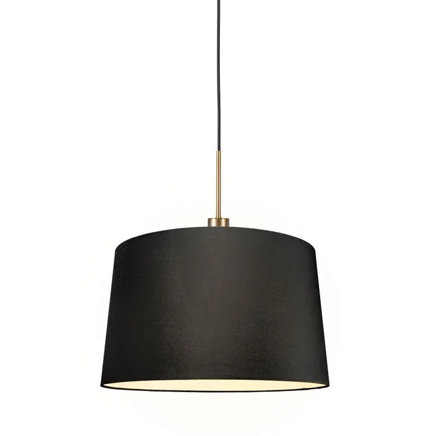 QAZQA Moderne Hängelampe Bronze mit Schirm 45 cm Schwarz Combi 1