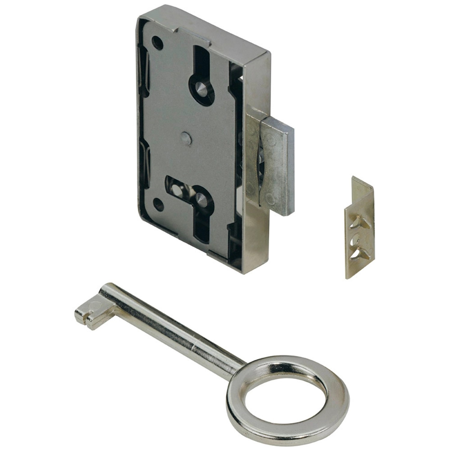 Hettich Nutbart-Aufschraubschloss 60 mm x 53 mm x 8,7 mm Stahl vernickelt