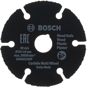Bosch Carbide Multi Wheel Trennscheibe, 50 mm Durchmesser, für Winkelschleifer Zubehör.