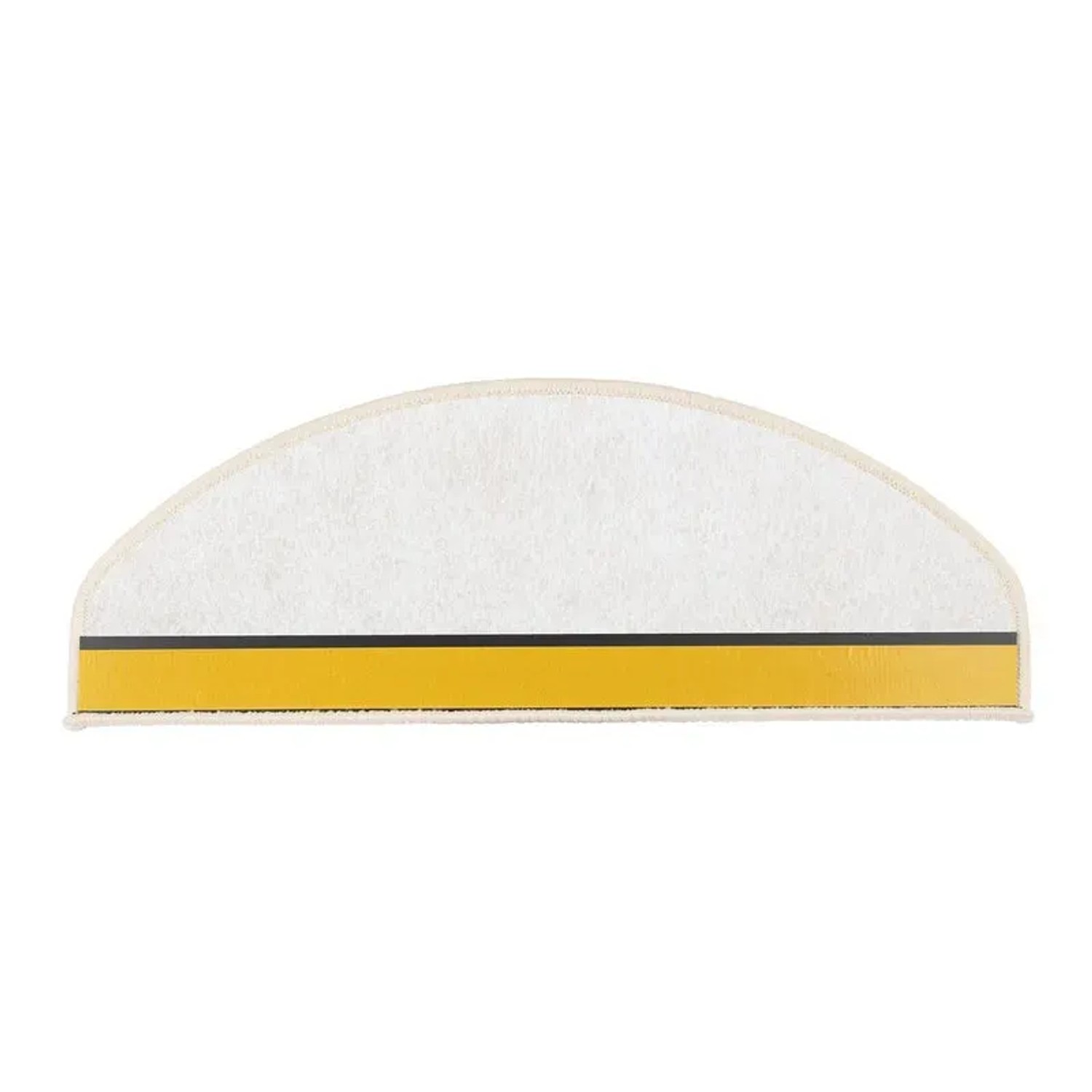 Halbrunde KARAT Stufenmatte Kalkutta in Creme mit Sisaloptik, 23,5x65 cm.