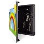 Banjado Schlüsselkasten mit Regenbogen Motiv, 50 Haken, beschreibbare Glastür, Magnettafel.