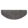 Graue, halbrunde KARAT Shaggy Stufenmatte Barcelona, 23,5x65 cm. Treppenschutz mit hohem Flor.