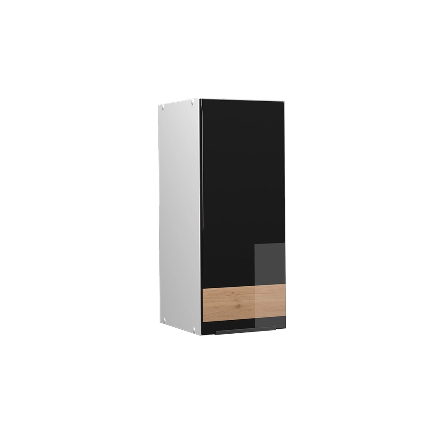 Vicco Badschrank Fame-Line Schwarz-Eiche Hochglanz/Weiß 30 x 72 cm günstig online kaufen