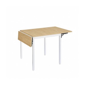 Relaxdays Esstisch MDF Eisen Holzoptik Weiß Klappbar 76 cm x 120 cm x 78 cm