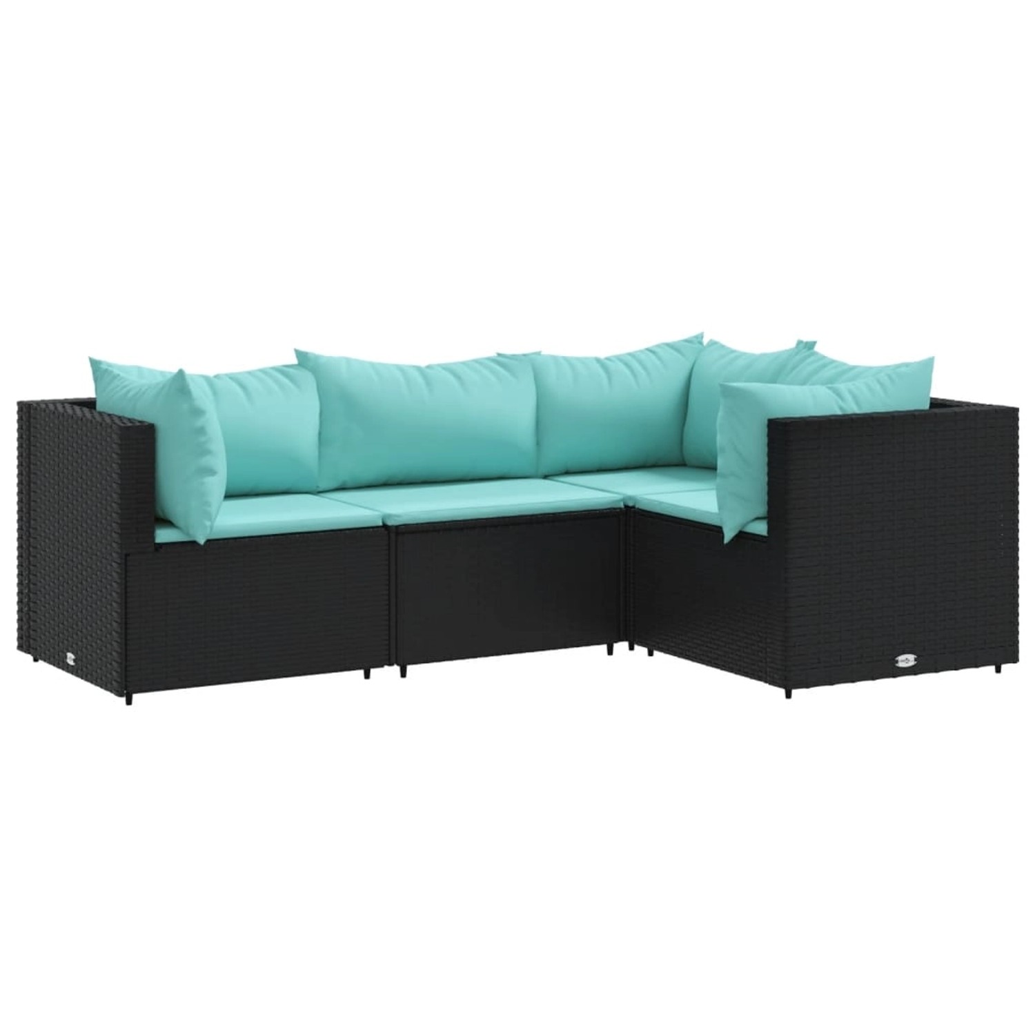 vidaXL 4-Tlg Garten-Lounge-Set mit Kissen Schwarz Poly Rattan 3308076 günstig online kaufen