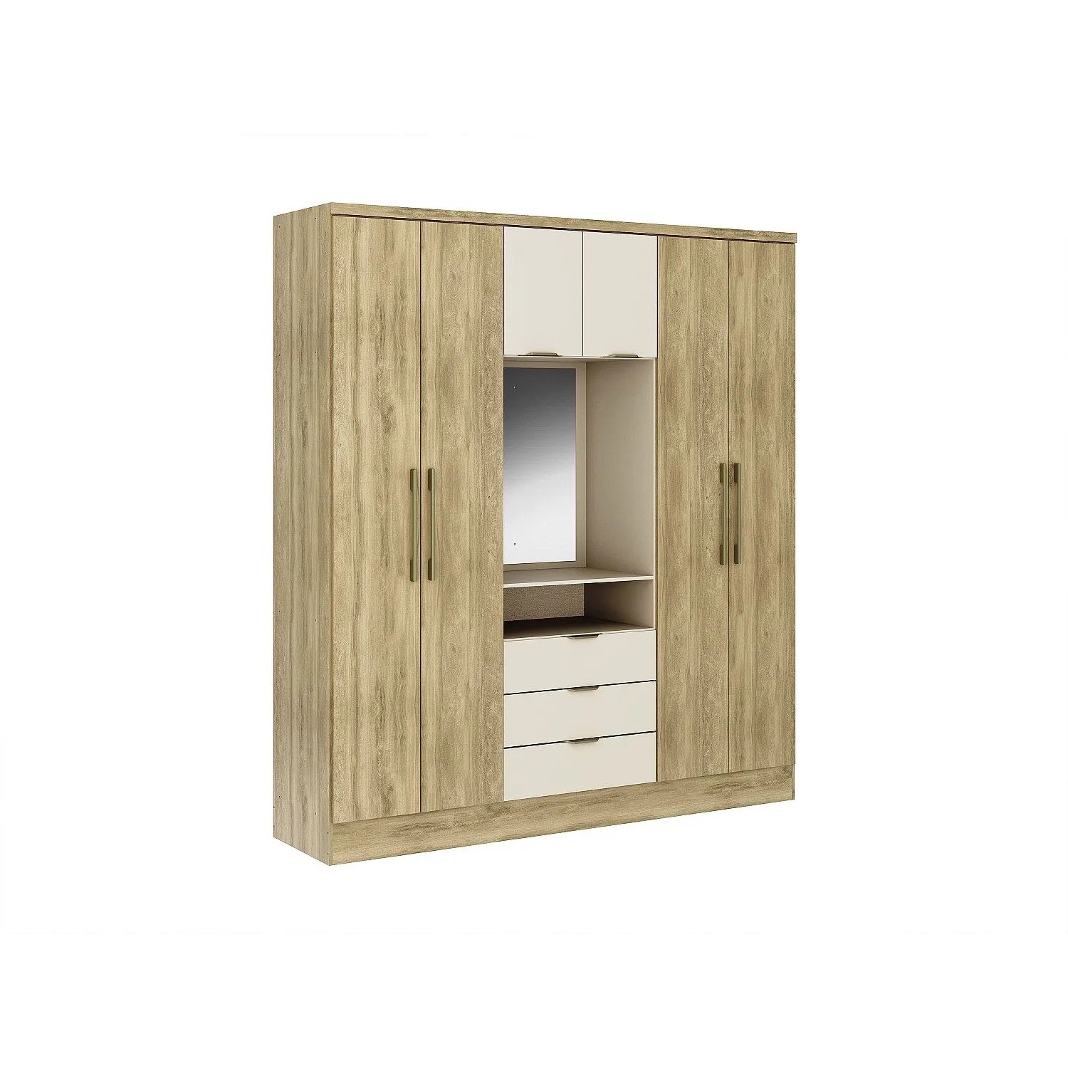 Vente-unique Kleiderschrank Elorio Beige  Naturfarben Hell 180 cm