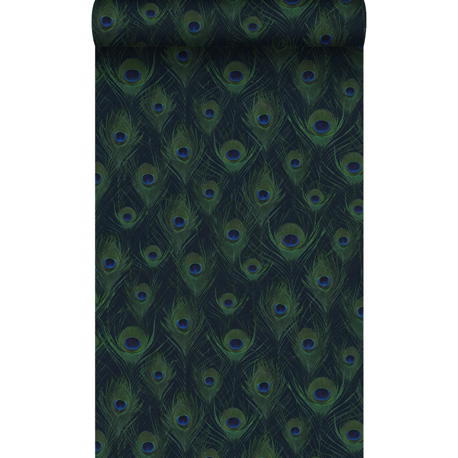 Origin Luxury Wallcoverings Tapete Pfauenfedern Dunkelblau 53 Cm X 1005 Cm günstig online kaufen