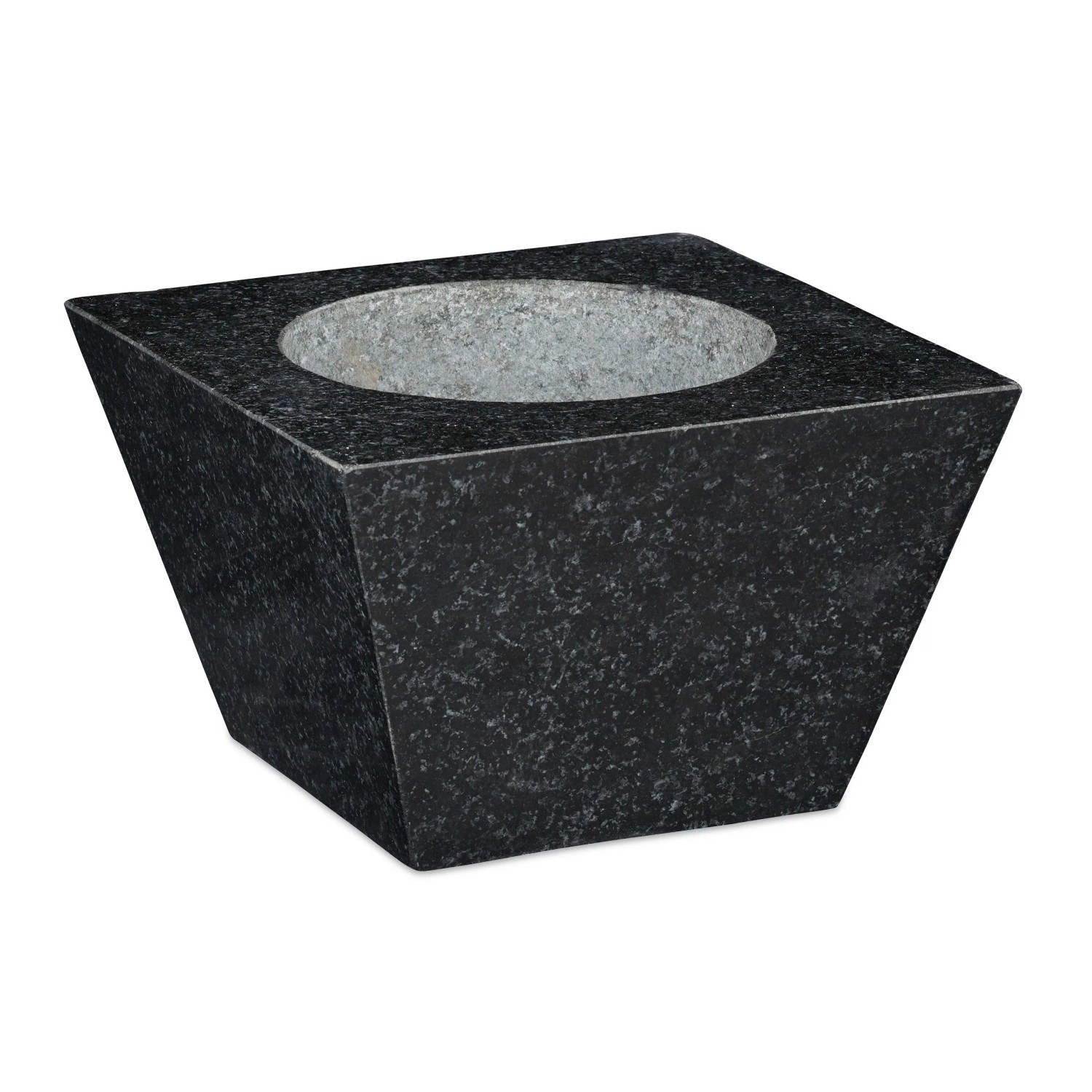 Relaxdays Mörser mit Stößel Granit Schwarz Schwer 12 cm x 19,5 cm x 19,5 cm 6,75 kg