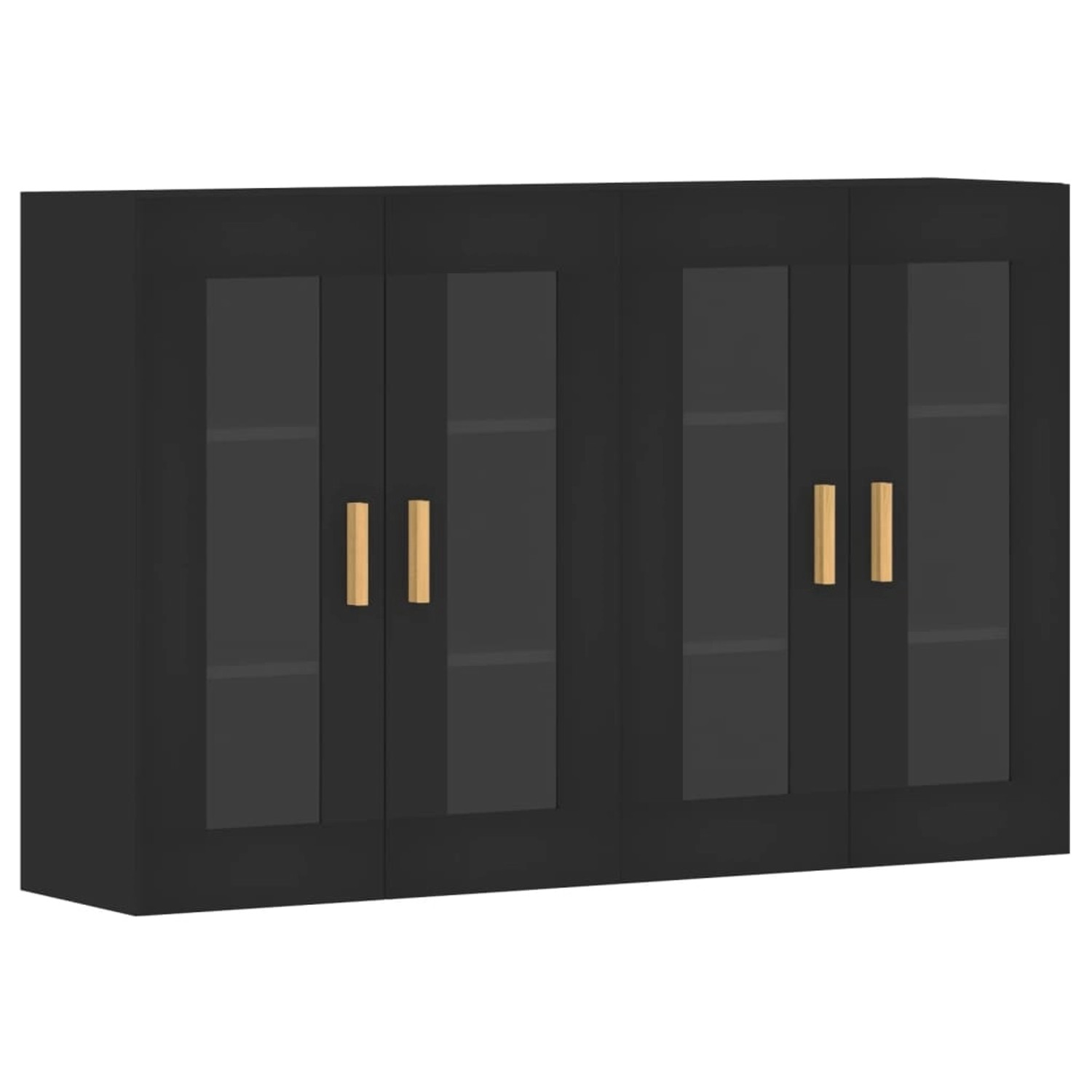 vidaXL Wandschränke 2 Stk Schwarz Holzwerkstoff 3197898 günstig online kaufen