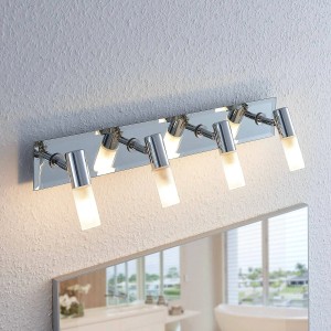 Lindby Zela Badleuchte, 4-flammig, Chrom, Metall. Moderner Strahler für Badezimmer.