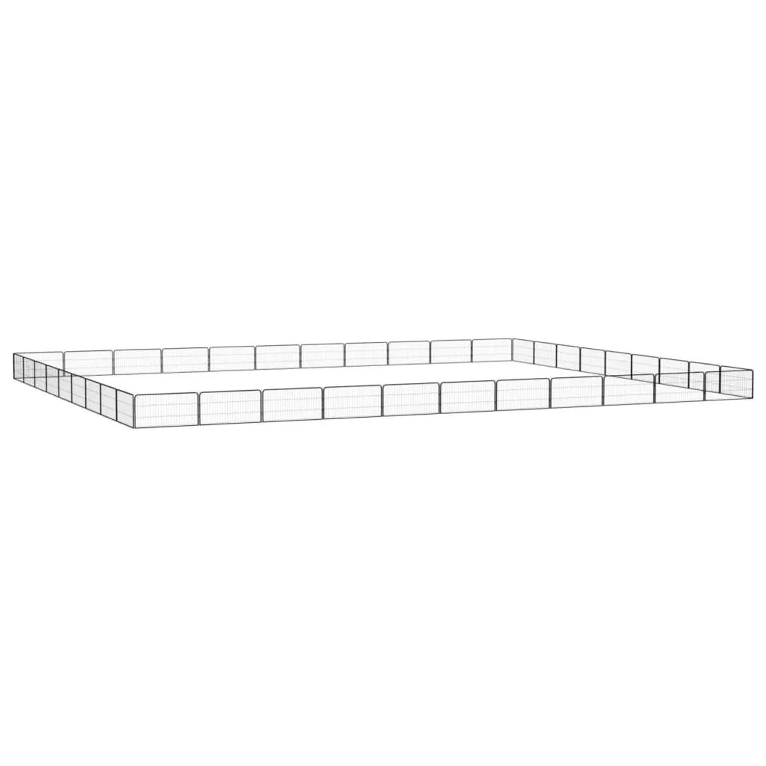vidaXL 40 Tlg Hundelaufstall Schwarz 100x50cm Stahl Pulverbeschichtet 3115975