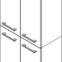 Fackelmann Doppel-Hochschrank Verona, 60 cm, Nussbaum/Weiß Hochglanz, mit vier Türen und Griffen.