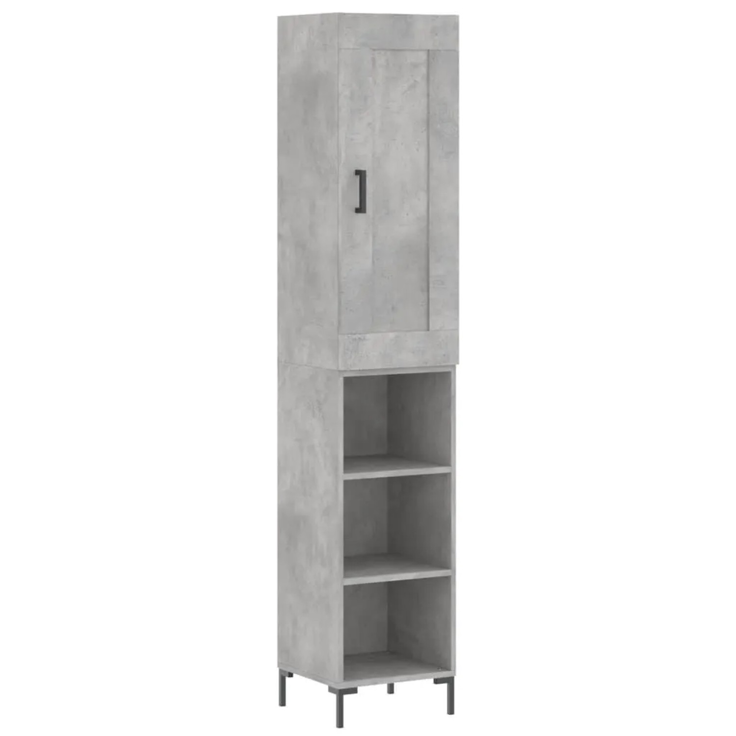 vidaXL Highboard Betongrau 34,5x34x180 cm Holzwerkstoff 3200325