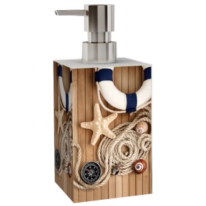 Sanilo Seifenspender Maritime mit maritimen Motiven wie Rettungsring, Seestern und Kompass.