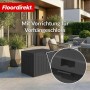 Anthrazitfarbene Floordirekt Gartenbox in Holzoptik mit Vorrichtung für Vorhängeschloss.
