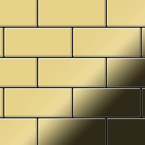 Goldene Mosaikfliesen im Subway-Stil aus Messing, gewalzte Oberfläche, 50 Stück für 0,58 m².