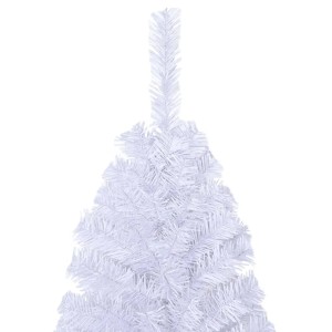 Detailansicht: Weißer, künstlicher Weihnachtsbaum mit dicken Zweigen.