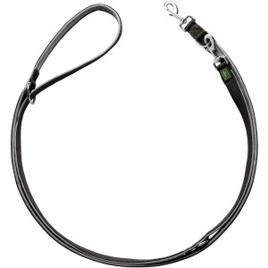 Verstellbare Hunter Führleine Neopren, schwarz-grau, 2 m lang, für Hunde.