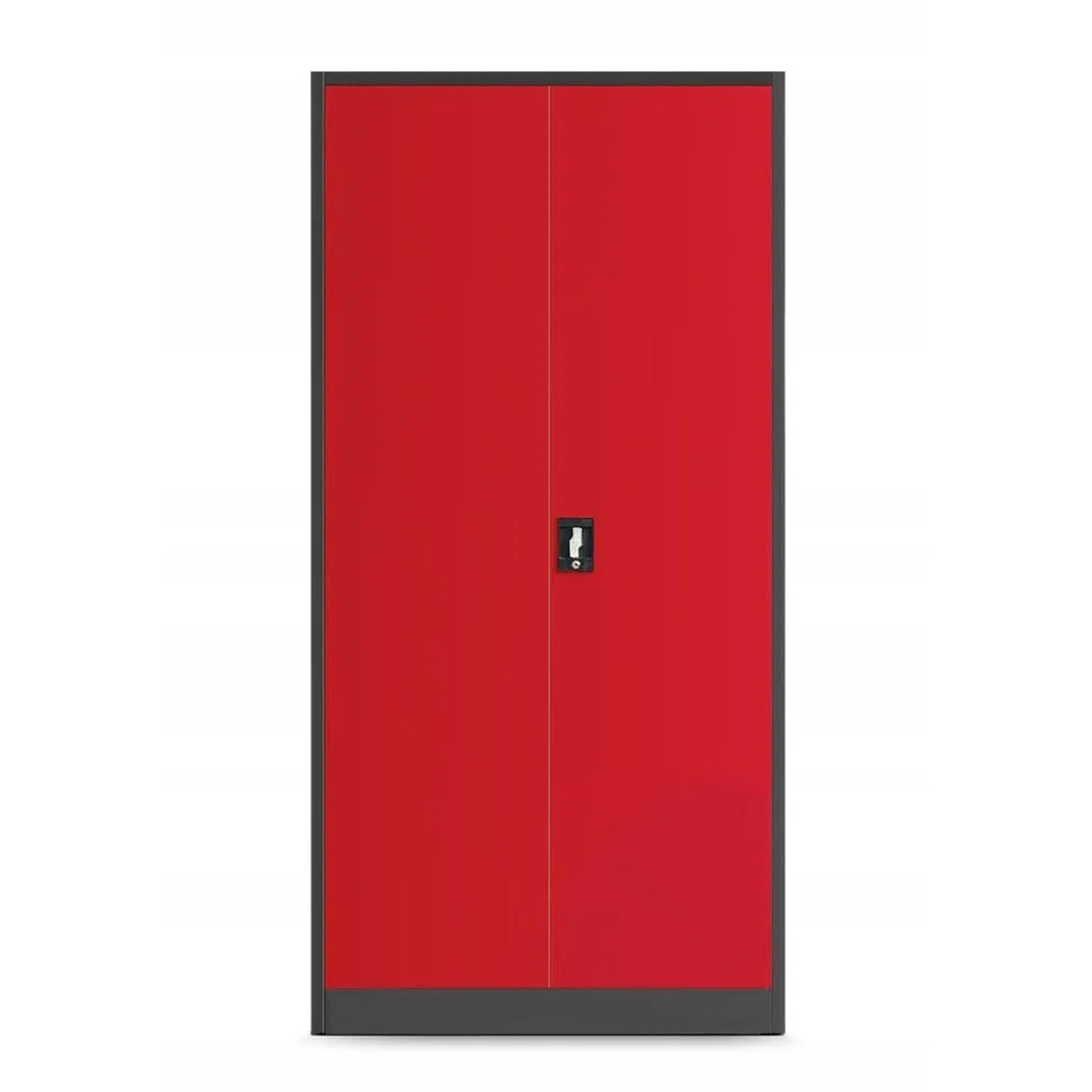 Jan Nowak Werkzeugschrank BRUNO, anthrazit-roter Metallschrank mit zwei Türen.