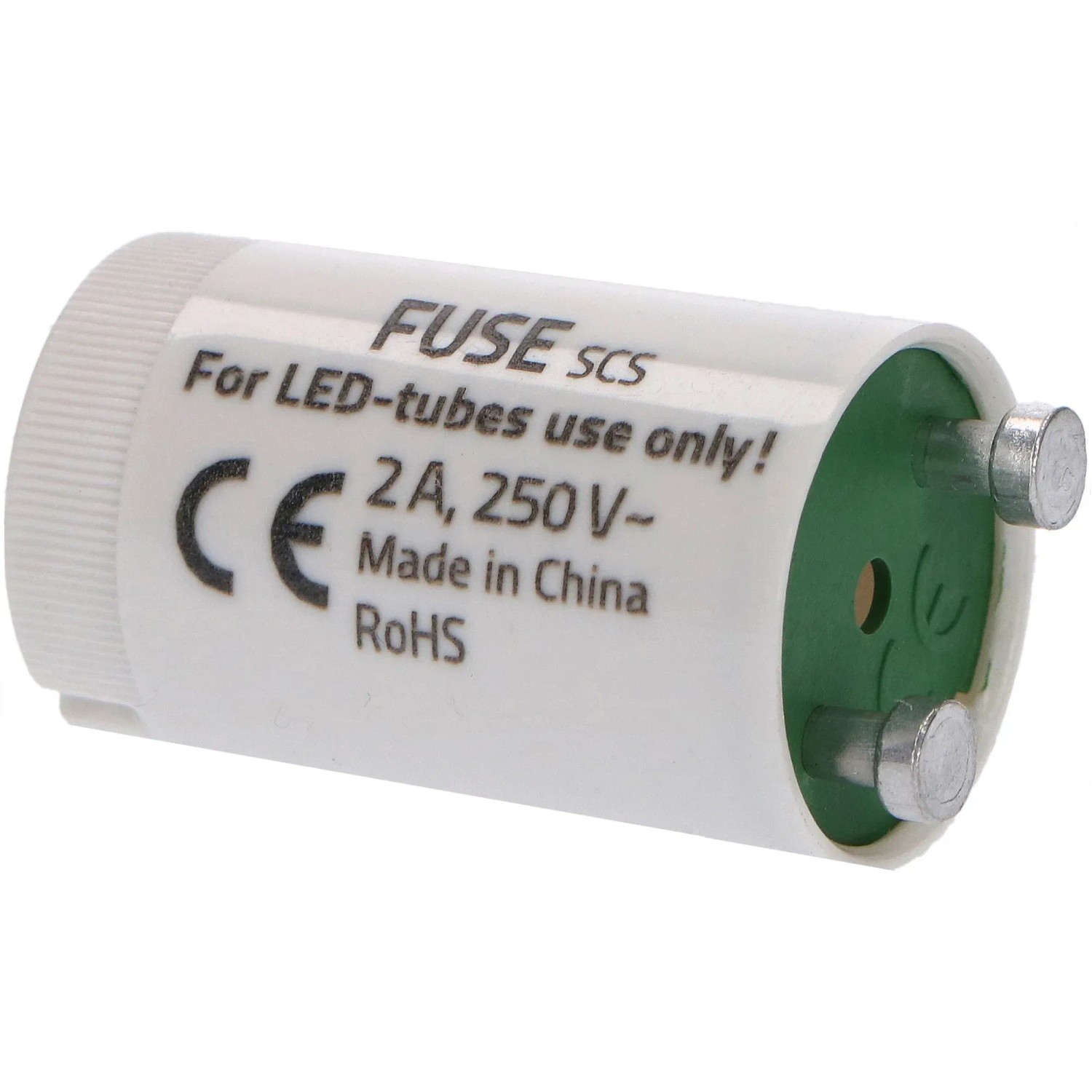 Starter für LED-TL-Röhre T8, weiß, mit Aufdruck "FUSE SCS".