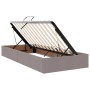 vidaXL Bett mit LED-Lichtleisten mit Kopfteil Taupe 200 x 200 cm Stoff 3372830_8