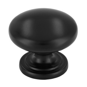 Schwarzer, matter Siro Möbelknopf Landhaus 1533 aus Metall, Ø 32 mm.