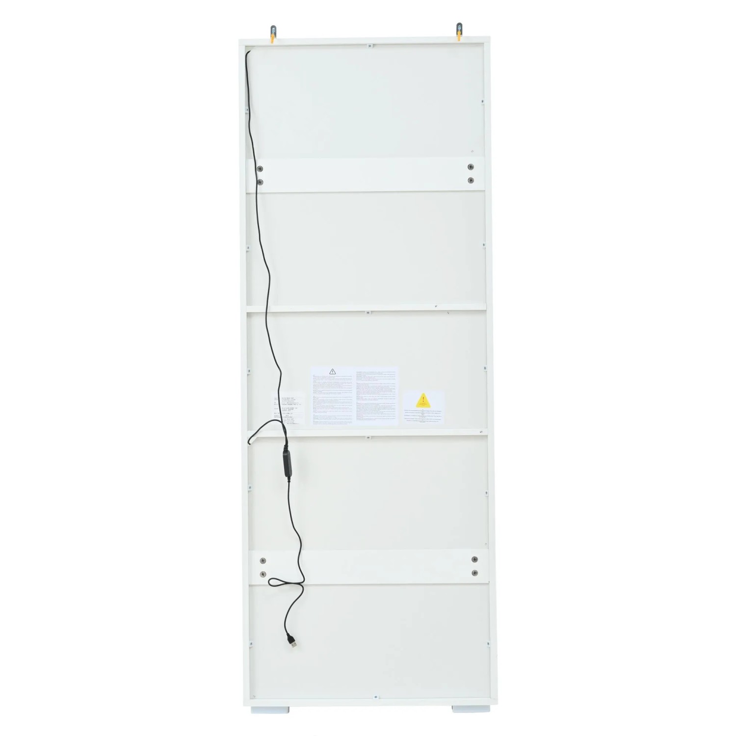 okwish Vitrine mit LED Beleuchtung Glasböden Schubladen Wohnzimmer 60x40x160cm Weiß