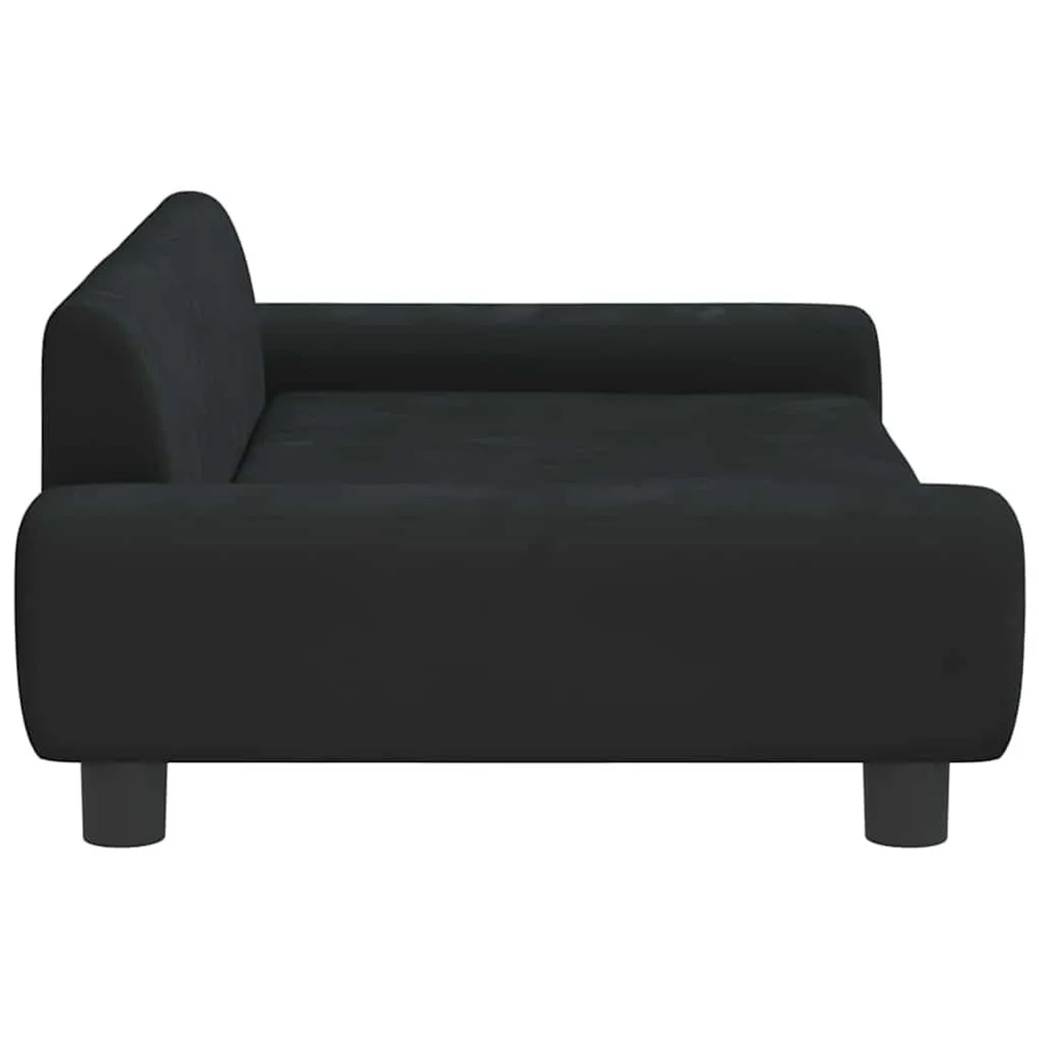 Schwarzes vidaXL Hundebett (100x54x33 cm) aus Samt für kleine Hunde.