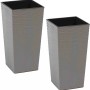 Siena Garden Pflanzsäulen-Set, 2-teilig, Eco Nizza Grau, 25x25x46,5 cm.