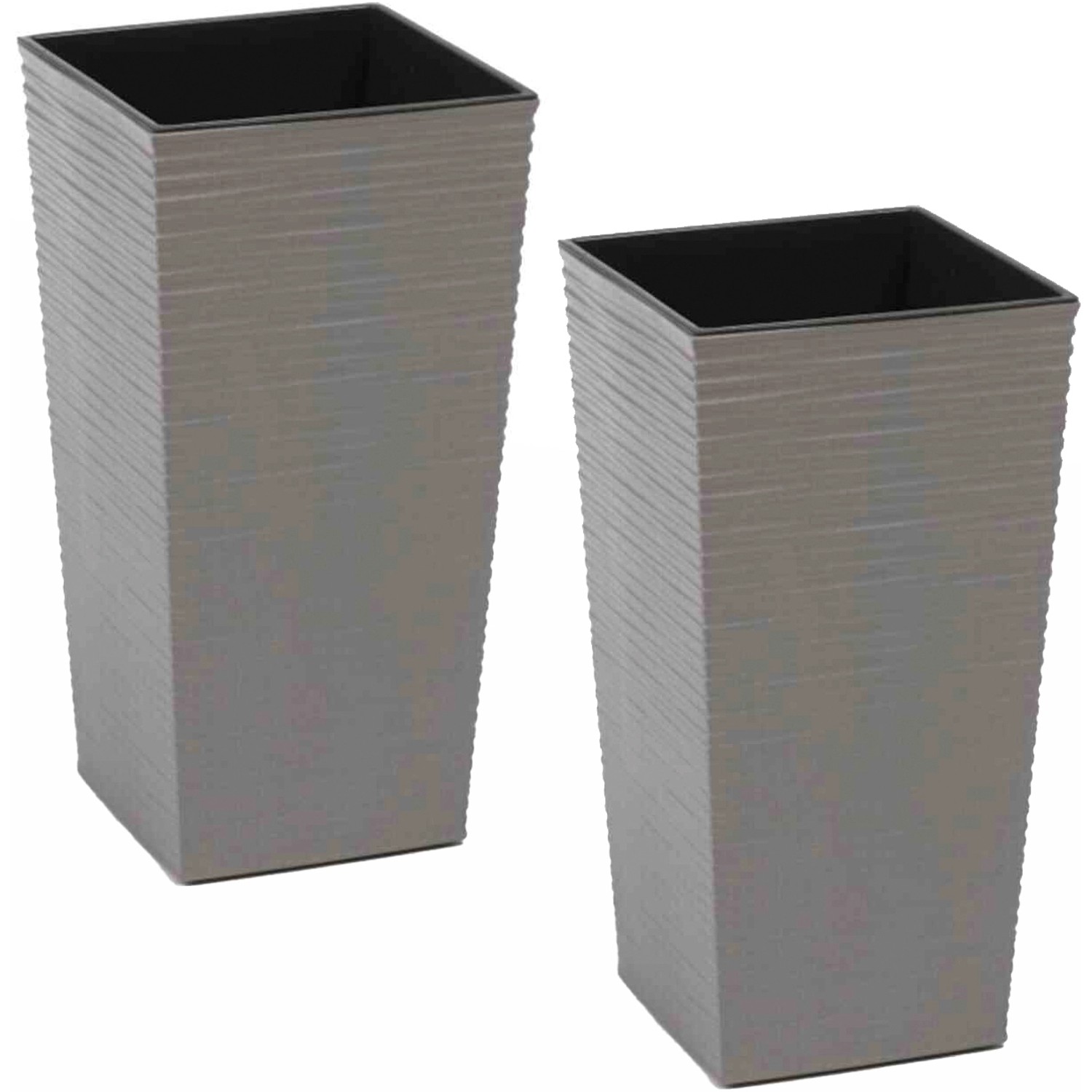 Siena GardenPflanzgefäß - Set 2 teilig Eco Nizza Grau 25x25x46,5 cm