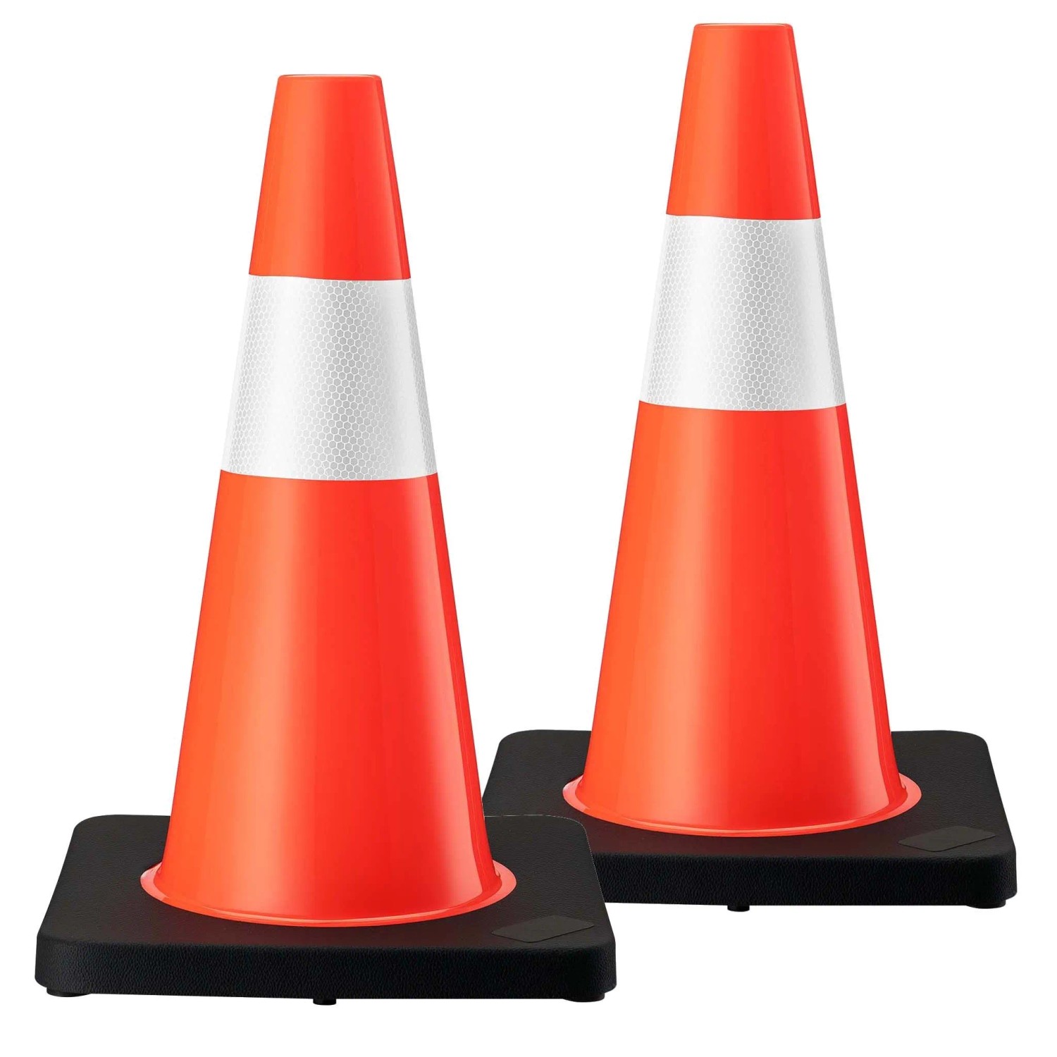 Wiltec Verkehrskegel 45Cm 2St. Leitkegel Pylon Warnhütchen Warnkegel Pvc Gummi