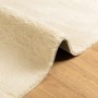 Detailansicht eines creme-farbenen, weichen Kurzflor Teppichs (80x200 cm) der Marke vidaXL.