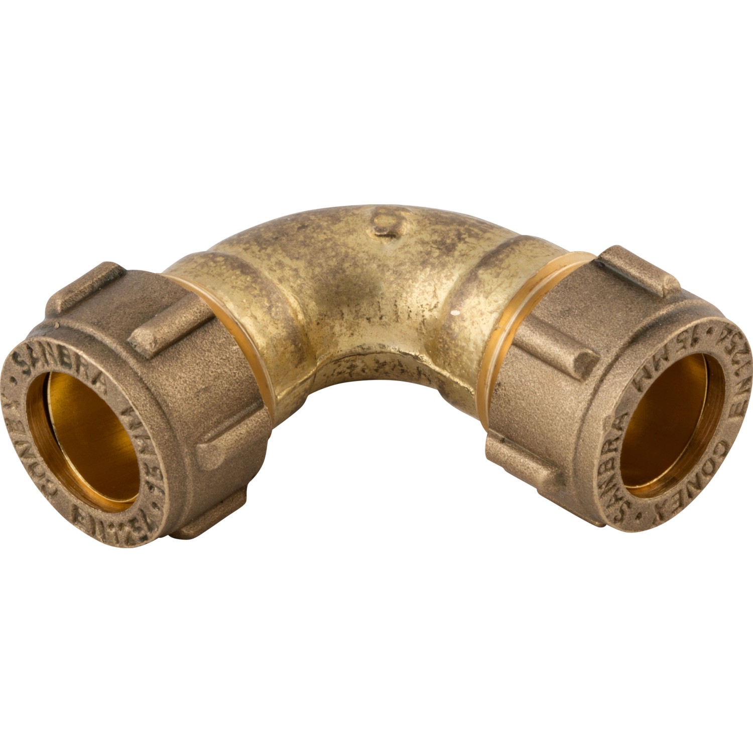 Klemmring-Bogen aus Messing, 15 mm Durchmesser für Kupferrohre.