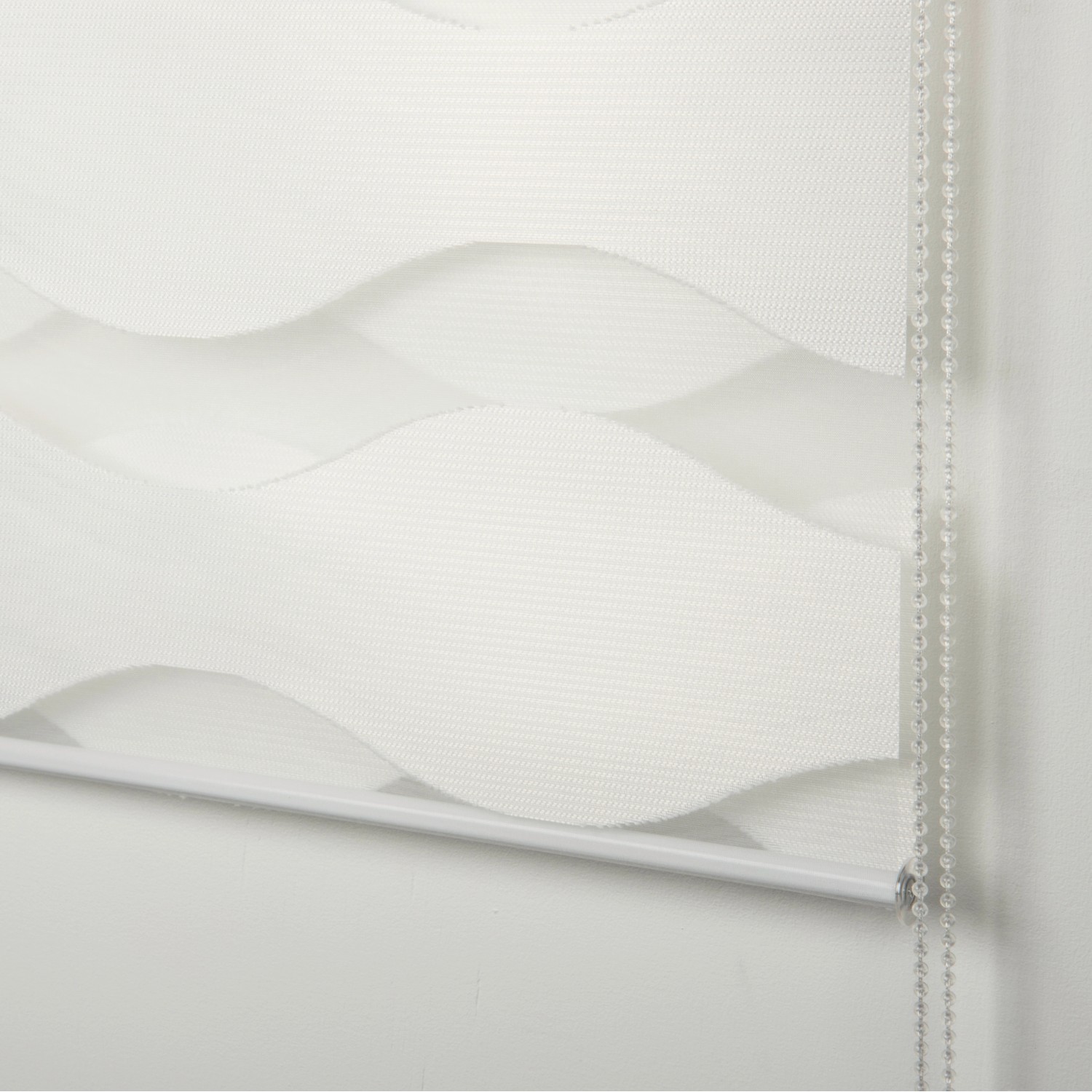 Schöner Wohnen Doppelrollo Tilda Welle, 45x150 cm, weiß. Rollo mit transparenten und blickdichten Stoffbahnen.