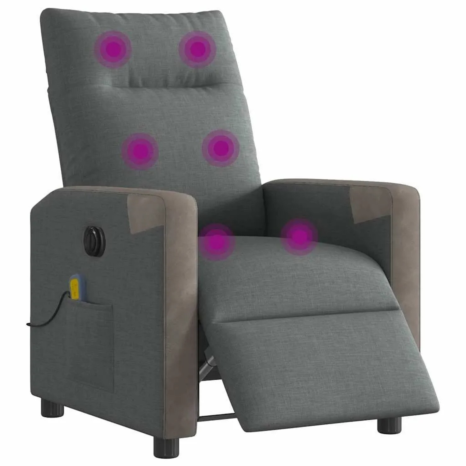 vidaXL Massagesessel Elektrisch Dunkelgrau Stoff 3324086
