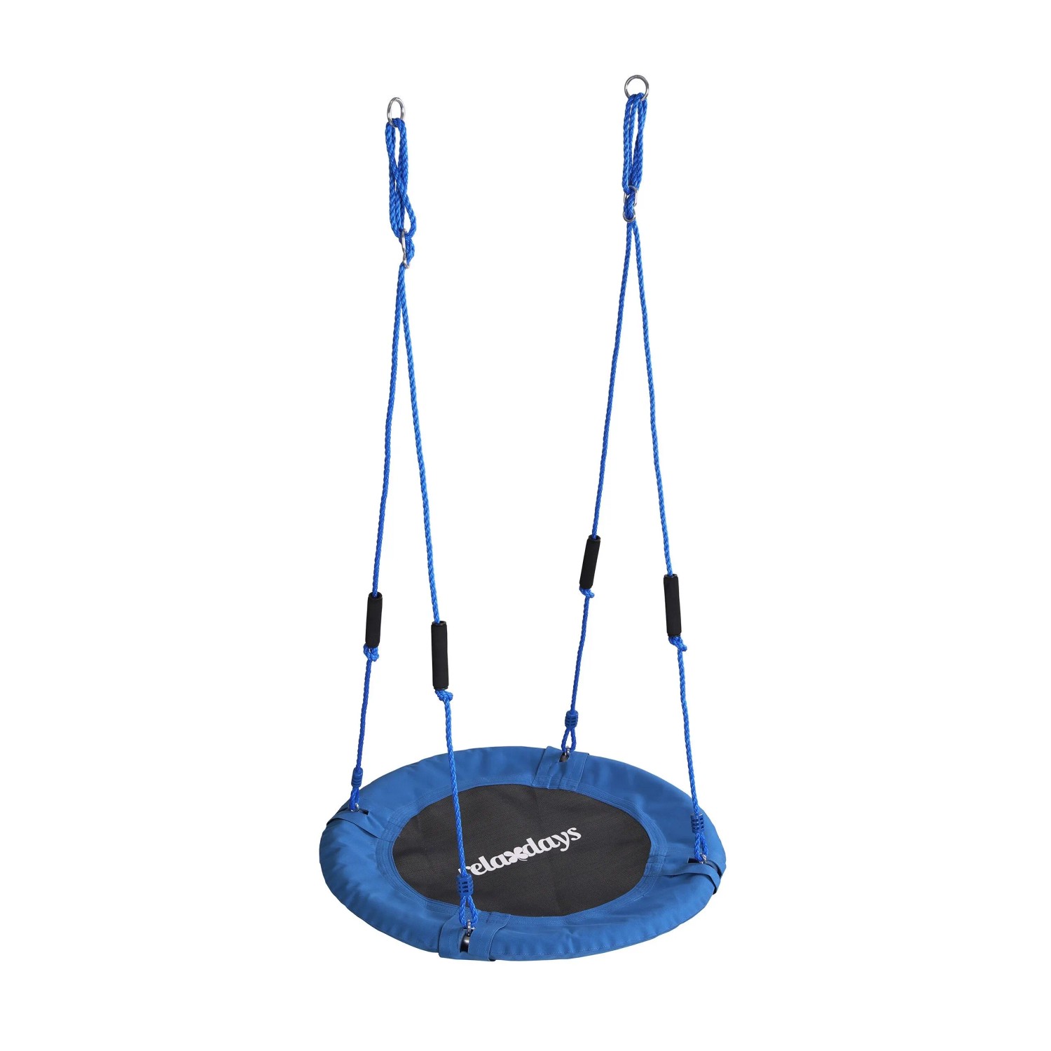 Relaxdays Nestschaukel Stahl Blau Höhenverstellbar mit Schaumstoffgriffen 80 cm