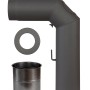OBI Rauchrohr-Set, 3-teilig, grau, Ø 150 mm: Winkelrohr, Wandfutter, Rosette für Kamin & Ofen.