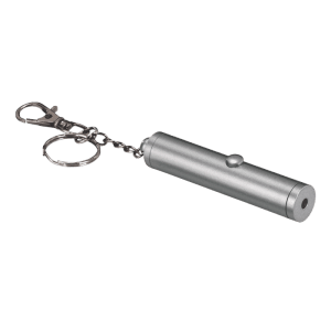 Hama Laserpointer LP-LC1 mit rotem Laserstrahl und Schlüsselanhänger.