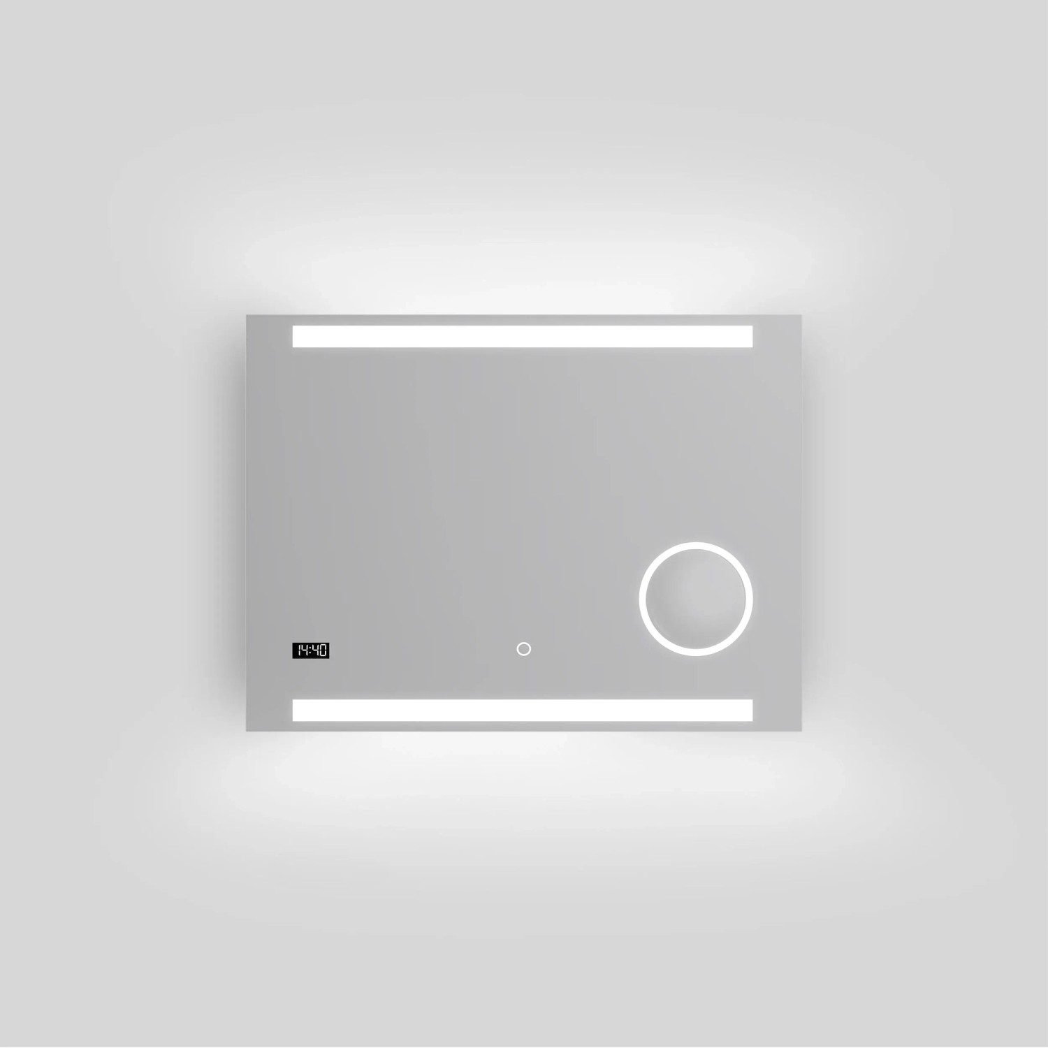 DSK Design LED-Lichtspiegel Silver Conde 80 cm x 60 cm