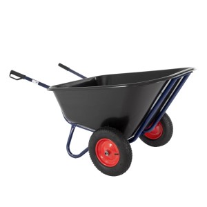 TRUTZHOLM 2 Rad Schubkarre XXL 290L 300kg Gartenschubkarre Luftrad Metallfelgen Schwarz